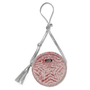 Justice Blush Velvet Circle Crossbody Purse Bag